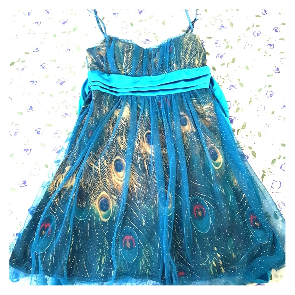 PEACOCK DESIGN EVENING DRESS